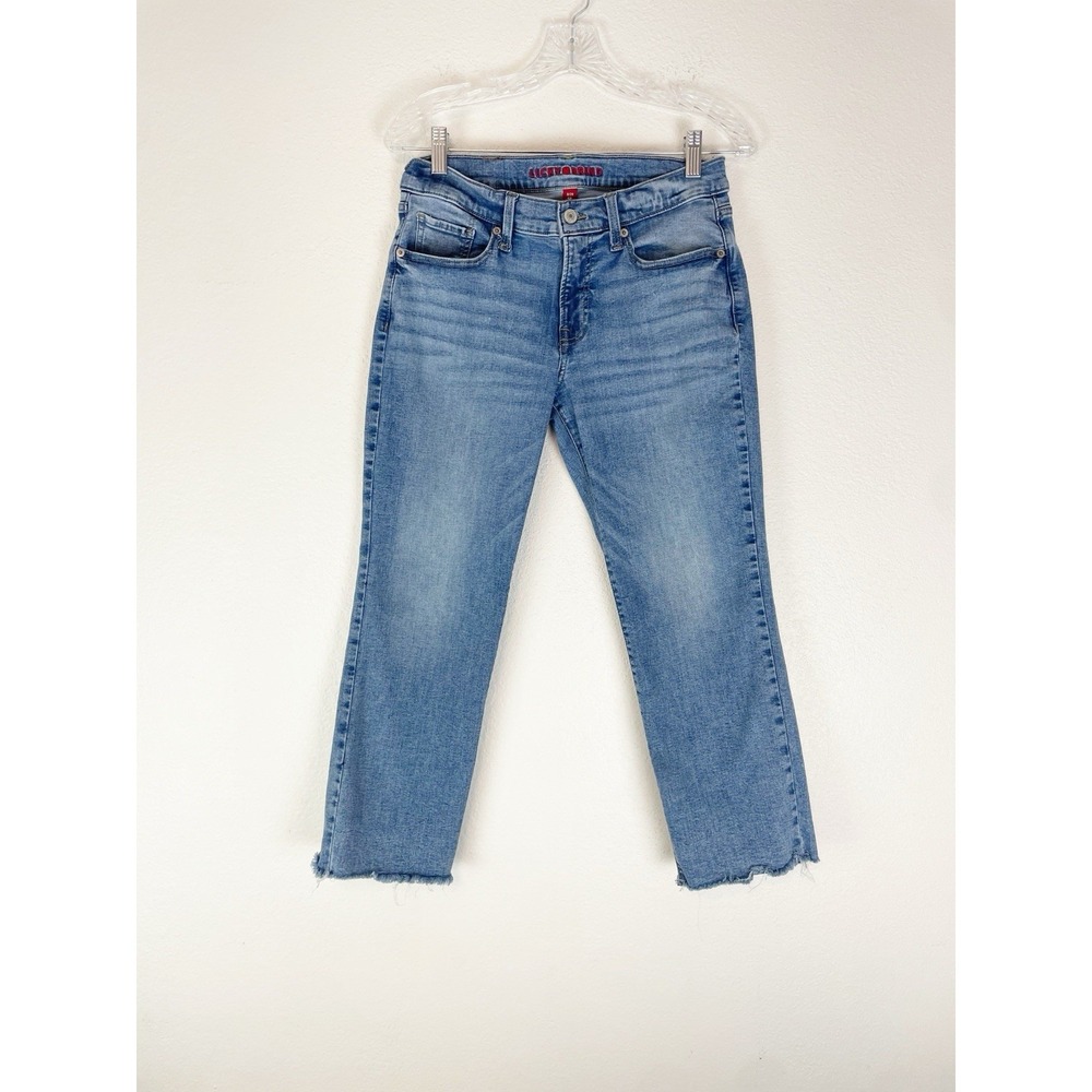 Lucky Brand Jeans Womens 8/29 Sweet Mid-Rise Crop Stretch Denim Raw Hem Blue